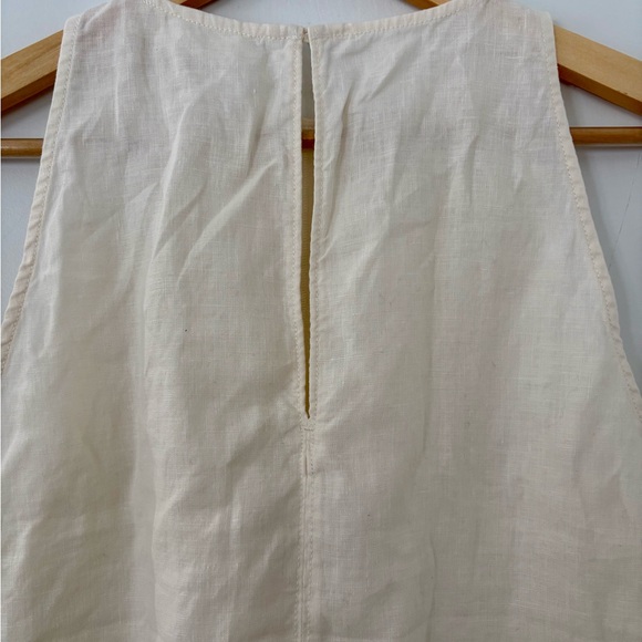 EVERLANE NW The Linen High Neck Tank Sz 8 Natural Minimalist Coastal Earthy - Picture 7 of 10